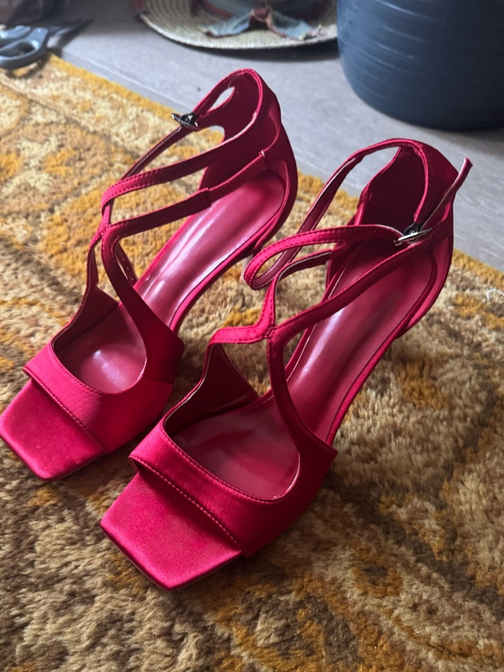 Women’s Red Strappy High Heel Sandals